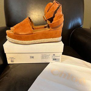 Chloe Espadrilles, Ochre Delight color, Size 41